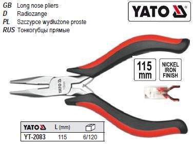 Тонкогубці міні тонкогубци нікель 115 мм YATO YT-2083 | Зображення 3
