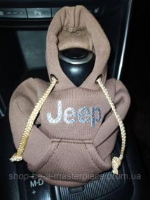 Чехол кофта Худи аксессуар на КПП Car Hoodie JEEP Джип коричневый подарок автомобилисту 10070