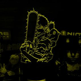 Акриловий світильник-нічник Chainsaw Man жовтий tty-n001874