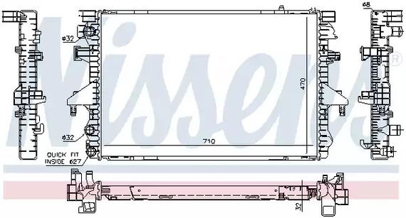 Радіатор охолодження двигуна VW TRANSPORTER, NISSENS (65282A)