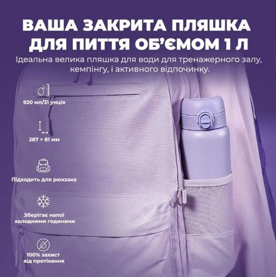 Пляшка для води металева вакуумна ION8 920 мл Vacuum Insulated Periwinkle (I8TS1000PERI) | Зображення 2