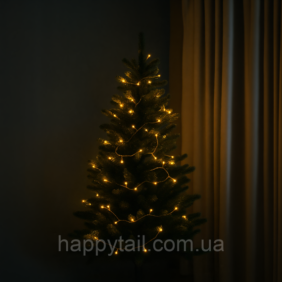 Новорічна гірлянда кімнатна нитка 10 м 120 LED чорний провід Жовтий W120LED10MBY | Зображення 2
