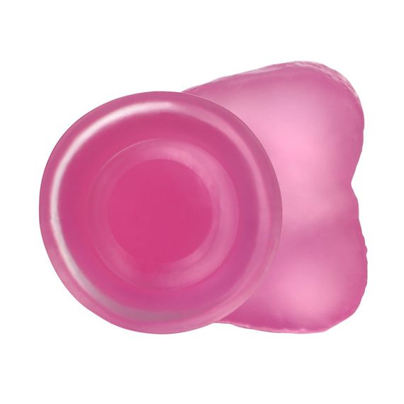 Фалоімітатор з мошонкою - Jelly Studs Crystal Dildo Medium 7" Pink Sex Aura | Зображення 5