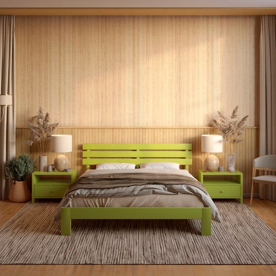 Односпальне дерев&#039;яне ліжко Mebigrand Новара Лайм (S3050G70Y) 70х190 см (MBG-4194)