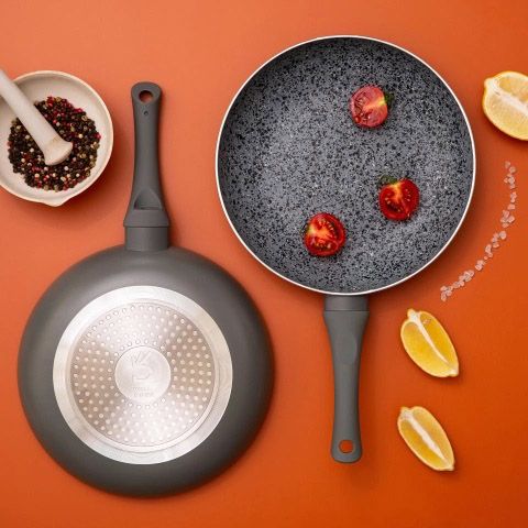 Сковорода Well Done WD-1028B с покрытием LightStone 28 см, сковорода с индукционным дном, для жарки | Зображення 3