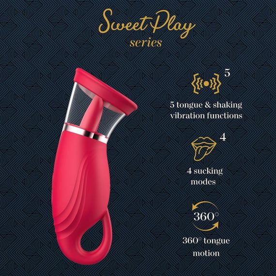 Вакуумный стимулятор с язычком - Licking Tongue Suction Vibrator Erospace Sweet Play A18 Sex Aura | Зображення 1
