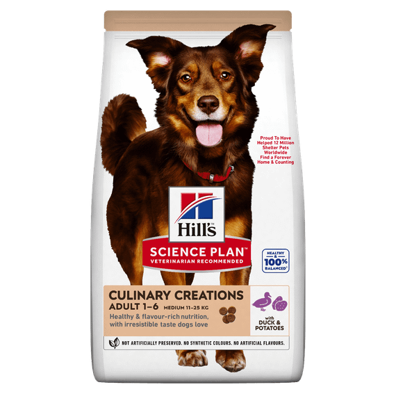 Hill's SP Adult Medium Breed Culinary Creations Сухий корм для дорослих собак середніх порід, із качкою та
