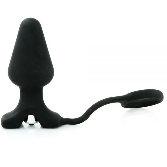 Анальна пробка з кільцем Black Silicone, Черный
