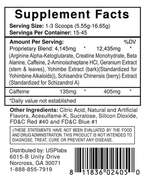 Предтренировочный комплекс USPlabs Jack3d 250 g (Pineapple) | Зображення 1