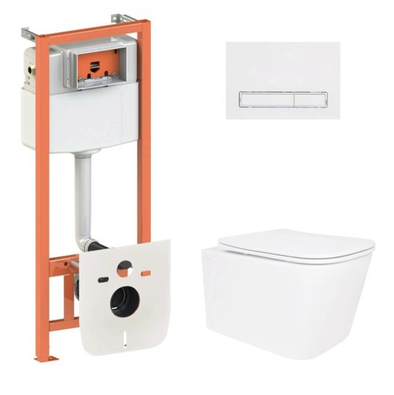 Набір Qtap Nest 4 в 1 підвісний унітаз Crow Ultra Quiet 520x360x290 + комплект інсталяції QT05335172W48181