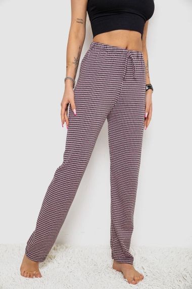 Штани жіночі домашні, колір пудрово-чорний, 238R58220 | Зображення 2