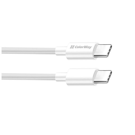 Дата кабель USB-C to USB-C 2.0m 3A 65W white ColorWay (CW-CBPDCC056-WT) | Зображення 4