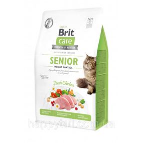 Корм сухой Brit Care Cat Grain Free Senior Weight Control для кошек пожилого возраста с избыточным весом с курицей 400 г.
