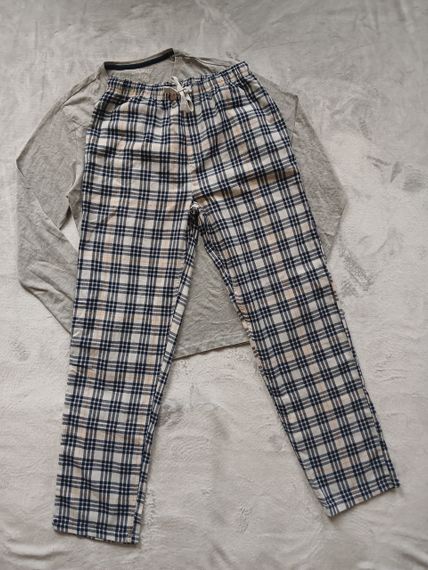 Мужская пижама домашний костюм с фланелевыми штанами | Зображення 2