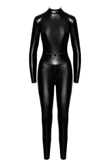 Комбінезон вініловий Noir Handmade F319 Caged з мокрим ефектом wetlook Чорний 2XL | Зображення 3