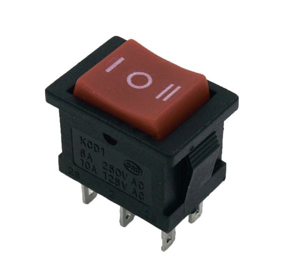 Перемикач KCD1-1-203 R/B 1 клавіша перекидний червоний Ny95500682