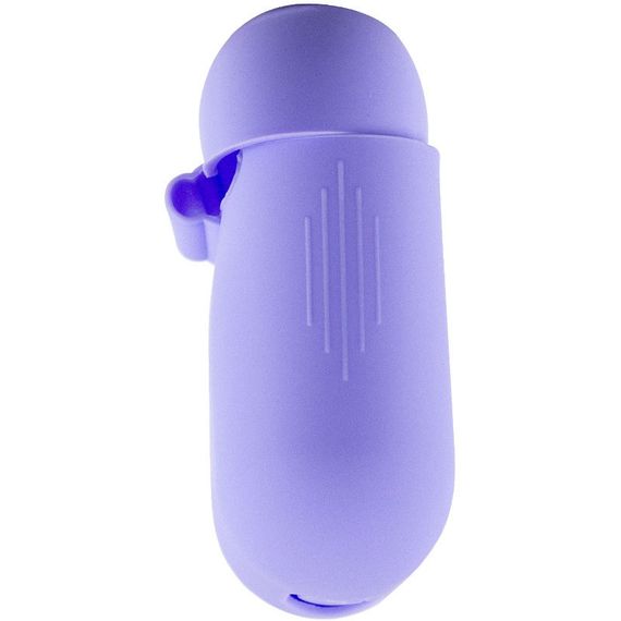 Силиконовый футляр New с карабином для наушников Airpods 1/2 Сиреневый / Dasheen | Зображення 3