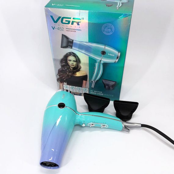 Профессиональный фен оригинал VGR V-452 2400 Вт, Фен без вреда для волос для дома и путешествий KD-94 | Зображення 1