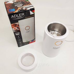 Кавомолка електрична Adler AD 4446-wg Біла 150 Вт кухонний міні подрібнювач для зерен кави