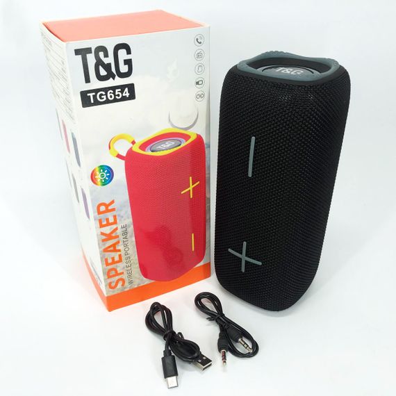 Портативна Bluetooth колонка TG654 8W з підсвічуванням. RF-929 Колір: чорний
