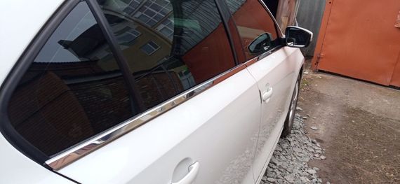 Нижні молдинги вікон (6 шт, нерж.) OmsaLine - Чорний хром для Volkswagen Jetta 2011-2018 рр. | Зображення 1