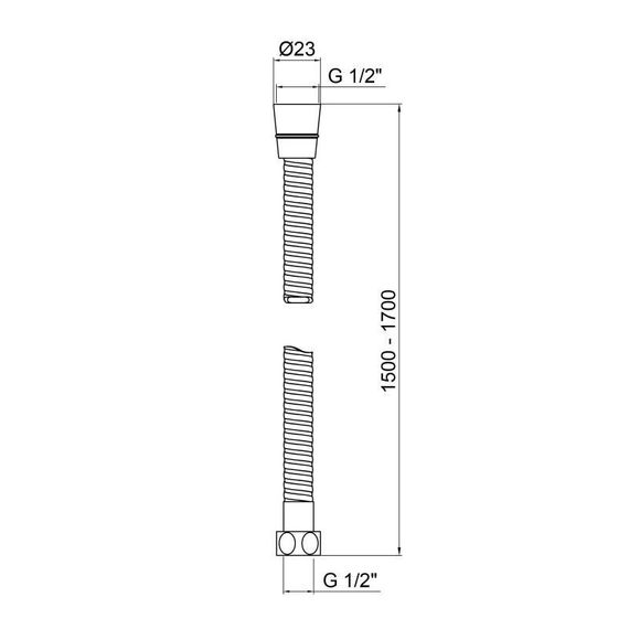 Шланг Lidz Niagara 06 1,5-1,7 м LDNIA06CRM35454 Chrome | Зображення 1