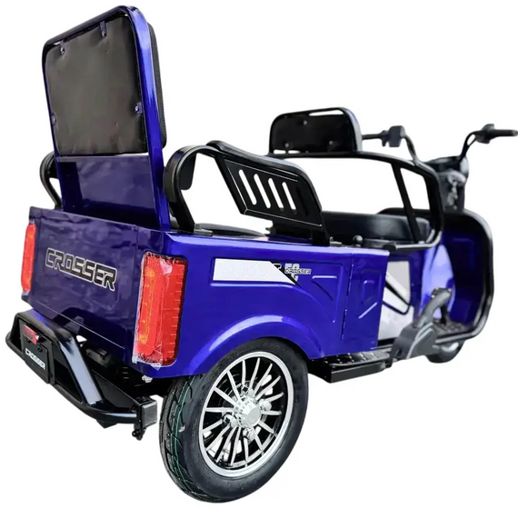 Електротрайк Crosser Transit TR-5 1500 W 72 V 24 Ah, вантажний триколісний електроскутер до 60 км, 3 місця Синій | Зображення 9