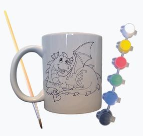 Набір для творчості кружка розмальовка "Дракон" 330 мл біла