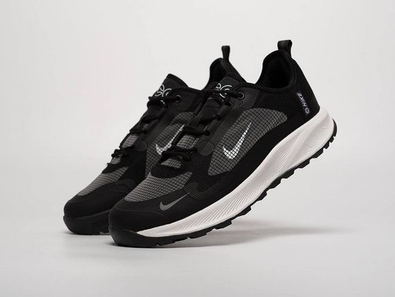 Демісезонні шкіряні кросівки Nike колір чорний / сірий