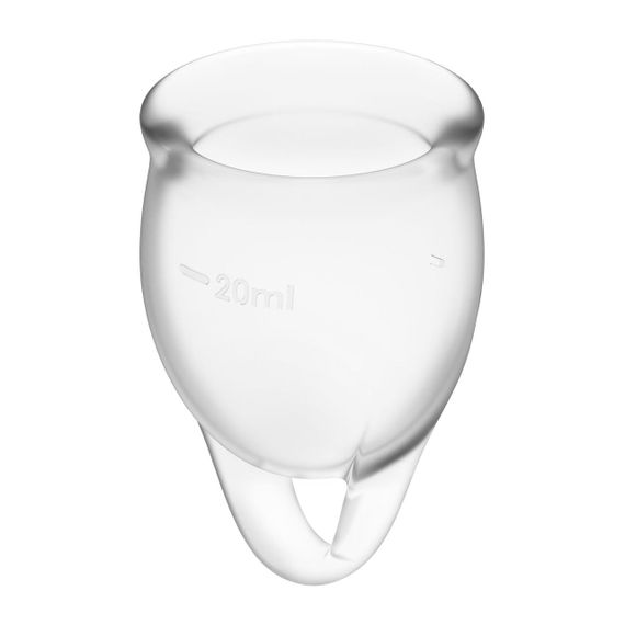 Набор менструальных чаш Satisfyer Feel Confident (Transparent), 15мл и 20мл, мешочек для хранения | Зображення 1