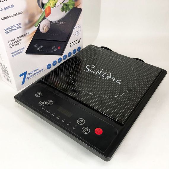Індукційна плита міні Suntera, Індукційна плита для дачі та будинку на стіл електрична PJ-63 | Зображення 3