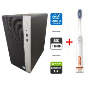 Компьютер HP ProDesk 400 G4 Tower / Intel Core i3-7100 (2 (4) ядра по 3.9 GHz) / 8 GB DDR4 / 128 GB SSD / nVidia GeForce GT 730, 2 GB GDDR5, 64-bit б/у + Подарок Умная интерактивная зубная щетка Colgate Connect M1 / Bluetooth