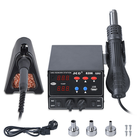Паяльная станция с феном JCD 8206 800W с ЖК-дисплеем + насадки для фена + USB
