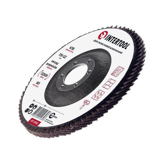 Диск шліфувальний пелюстковий 115*22 мм, K36 INTERTOOL BT-0103 | Зображення 2