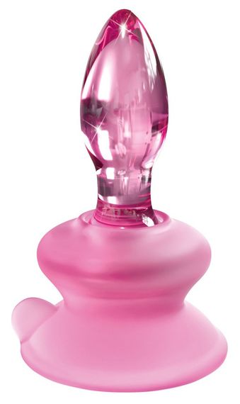 Анальна пробка із присоскою Pipedream Icicles No. 90, скляна, рожева sexstyle | Зображення 1