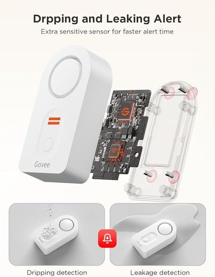 Govee WiFi Water Sensor 3 Pack – умный датчик утечки воды с сигнализацией | Зображення 4