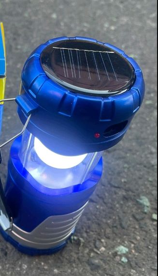 Акумуляторний ручний кемпінговий ліхтар на сонячних батареях Taclight, Ліхтарі синій