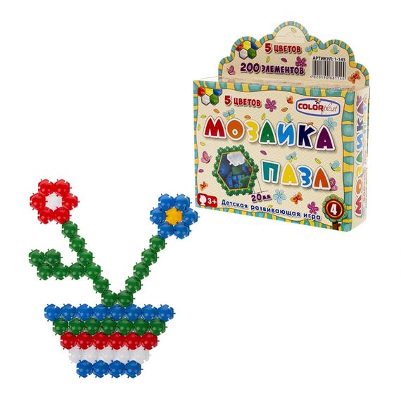 Детская мозаика-пазл №4 1-145, 200 деталей ?20мм | Зображення 1