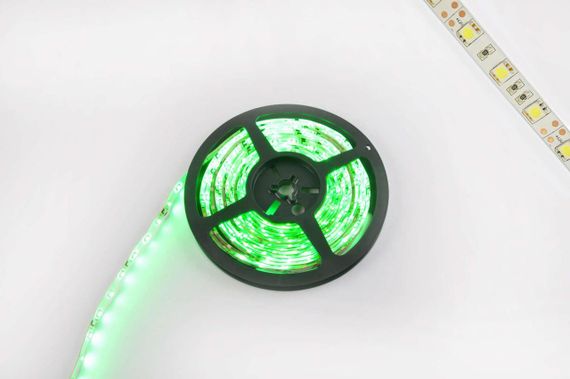 Лента светодиодная SMD 5050   (зеленая, влагостойкая, 60 крист/1м, бухта 5м)