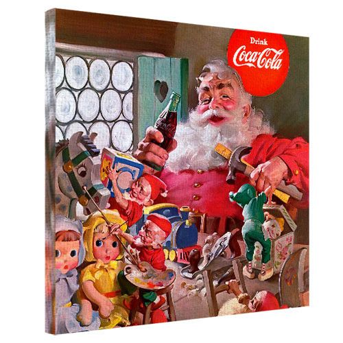 Картина на холсте Санта с Кока-Колой 50x50 см (H5050_15NG007)