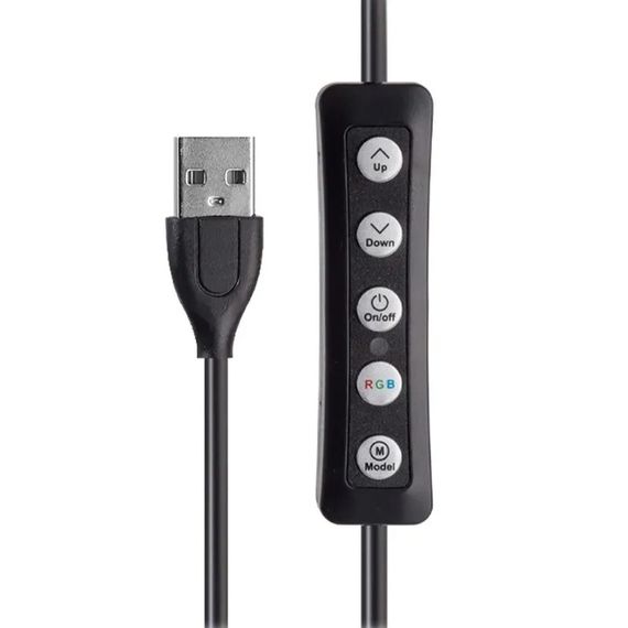 Кільцева RGB лампа 33 см, від USB, з тримачем для телефону, RING MJ33 / Світлодіодне селфі-кільце | Зображення 7