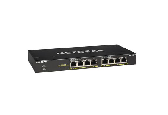 Коммутатор NETGEAR GS308PP 8xGE PoE+, неуправляемый (GS308PP-100EUS) | Зображення 2