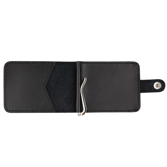 Шкіряний затискач для грошей Franc Monti black Gloss | Зображення 3