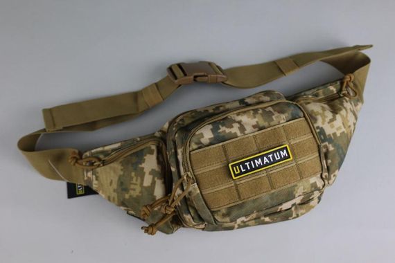 Сумка тактическая на пояс ULTIMATUM RT-258 , Мужская тактическая сумка бананка с системой Molle Піксель