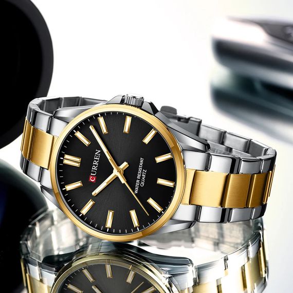 Чоловічий годинник Curren 9090 Silver-Gold-Black | Зображення 1