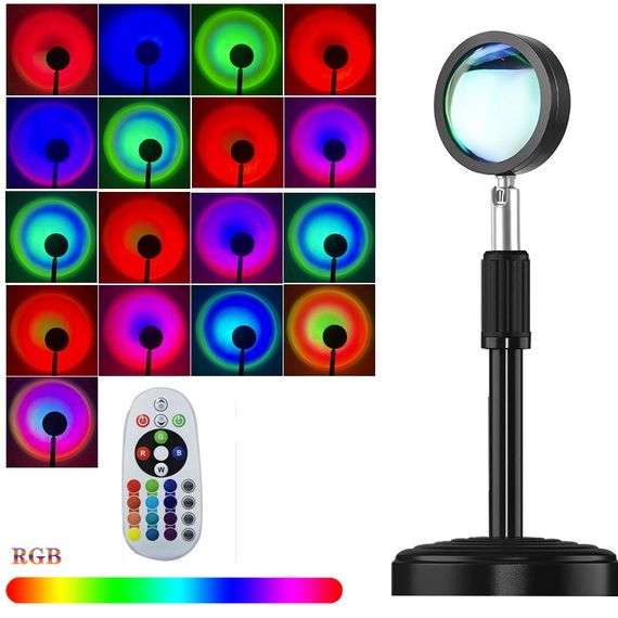 Sunset Lamp RGB 16 кольорів - проекційний світильник заходу сонця, світанку з пультом | Зображення 1