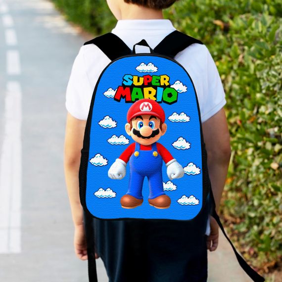 Рюкзак детский Марио" Super Mario" 34х27см,городской ранец для мальчика с принтом (00355)