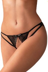 Стрінги із розрізом Obsessive Picantina otwarte Чорні S/M
