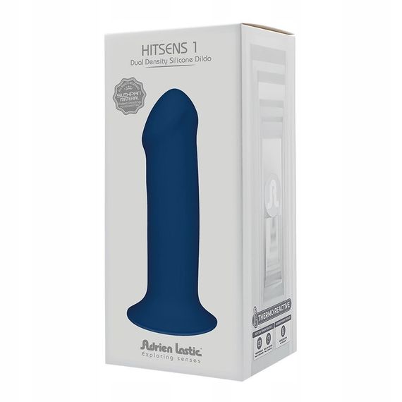 Фалоімітатор термореактивний Adrien Lastic Hitsens 1 на присосці, синій Sex Aura | Зображення 4
