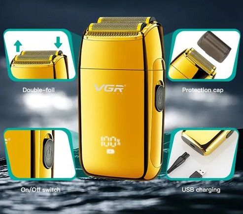 Електробритва VGR V-399 Waterproof шейвер для сухого та вологого гоління, LED Display, metal (42267-V-399_691) | Зображення 2